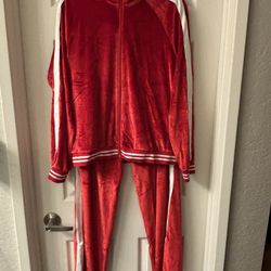 Red Velvet Track Suit - Large