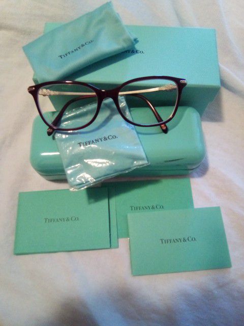 Tiffany & Co TF 2133-B-F 8003 Burgundy Eyeglasses Frame 53-16-140 Italy Pre-owned Excellent Condition