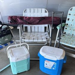 Chairs And Coolers 