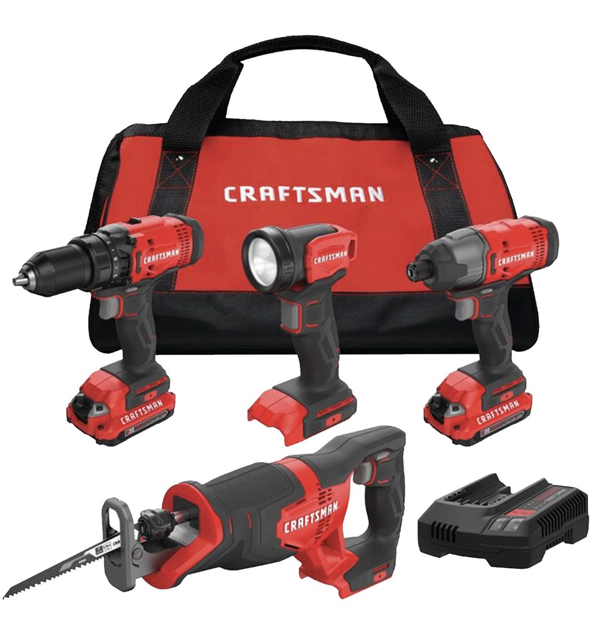 CRAFTSMAN V20 Cordless 7-Tool Combo Kit with 2 Batteries & Chargers NEW