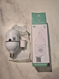 WESECUU 1080p FHD PTZ Wi-Fi Light Bulb Camera w/ 2-Way Audio White