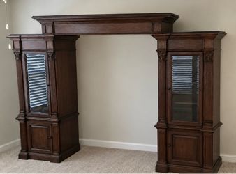 Solid Wood Entertainment Center (2) Towers + Top Bridge
