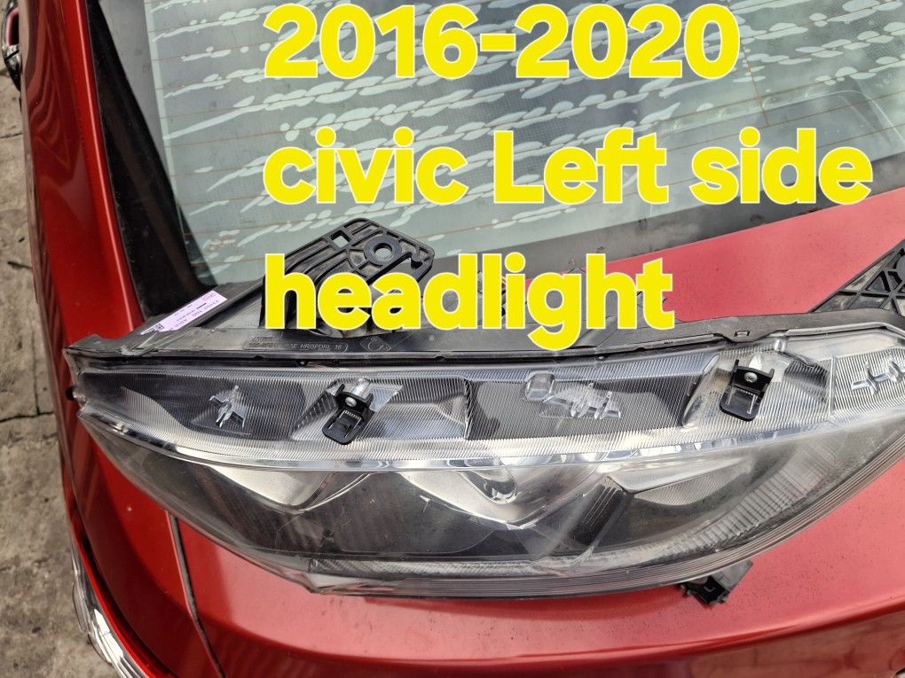 Driver Side Headlight For 2016-2020 Honda Civic