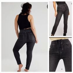 Free People Curvy Lace Up Skinny Jeans Size 34