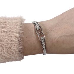 Silver tone crystal fashion bracelet