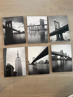 Vintage IKEA Gronby 6 Panel Wall Art Prints Set New York City