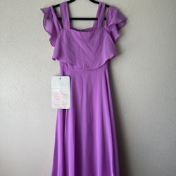 ASOS lavender midi dress off the shoulder