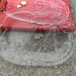 Mikasa Crystal “Holiday Bells” 10.25" Oblong Plate – Christmas Serving Platter 