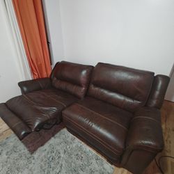 Leather Reclining Loveseat