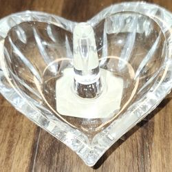 NWT Y2K Marquis Waterford Crystal "Yours Truly" Heart Shaped Ring Holder in Flawless Condition