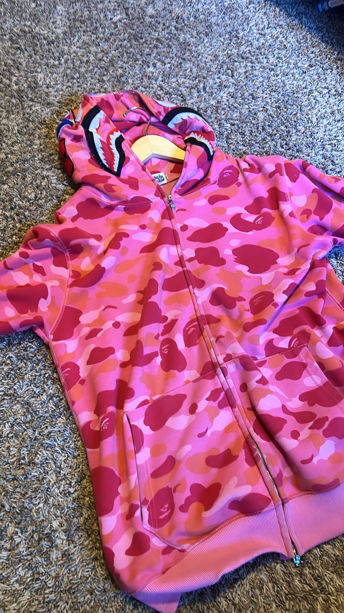 Pink ABC bape hoodie