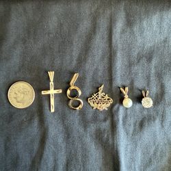 14k Solid Yellow Gold Necklace Pendants