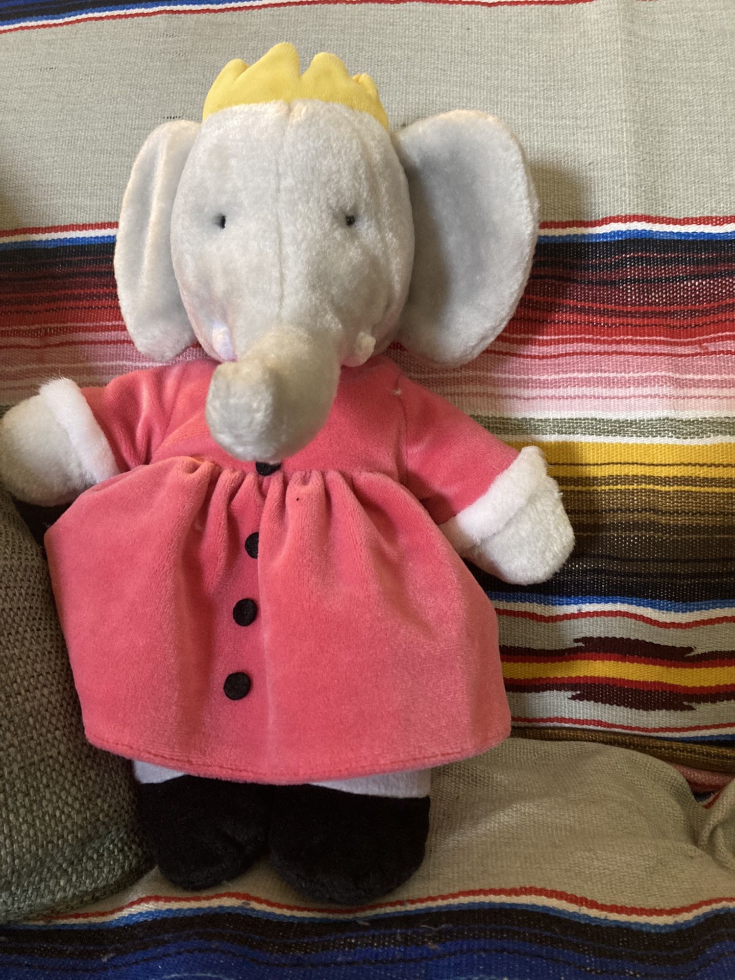 Babar Queen Celeste Elephant Puppet Plush Stuffed Animal 12" Dakin