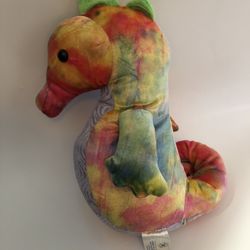 Build A Bear Rainbow Tie Dye 15” STUFFED SEAHORSE