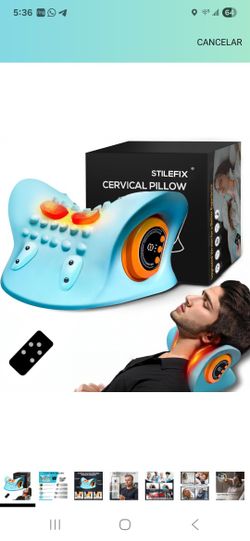 Neck massaging pillow to relieve deep tissue pain, neck stretcher