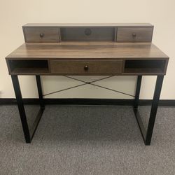 New In Box 42x22x37 Inch Talk Office Computer Writing Desk Vanity Table With Drawer Rustic Brown  Furniture 