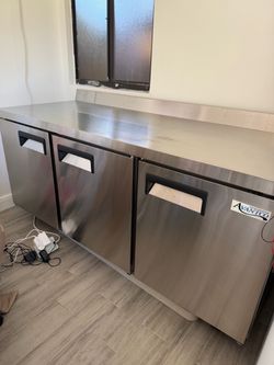 commercial three door fridge