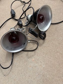 2 Reptile Heat Lamp Fixtures | Black Dome Clamp Lamps | $25 OBO