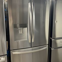 NEW OPEN BOX LG FRENCH STYLE STAINLESS STEEL REFRIGERATOR