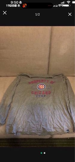 ⚾️MENS XL CHICAGO CUBS TOP SHIRT LONG SLEEVE GREY