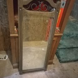 Antique Wood Mirror 