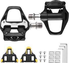 new SPD SL Pedals, 9/16" Road Bike Pedals, Sealed Bearings & Nylon Clipless Pedals with Cleats Set Compatible with SPD SL System (Black) About this i