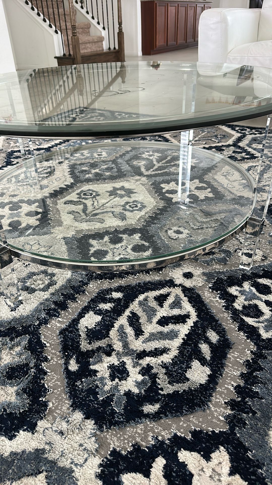 2 Clear Side Table& 1 Center Table Home & Garden