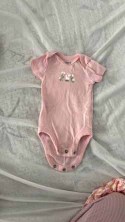 Newborn Carter's Pink Baby Onesie with Duck Graphic