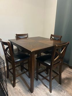 Wood Table Set with Chairs
