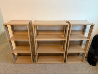 Light oak book or storage shelves