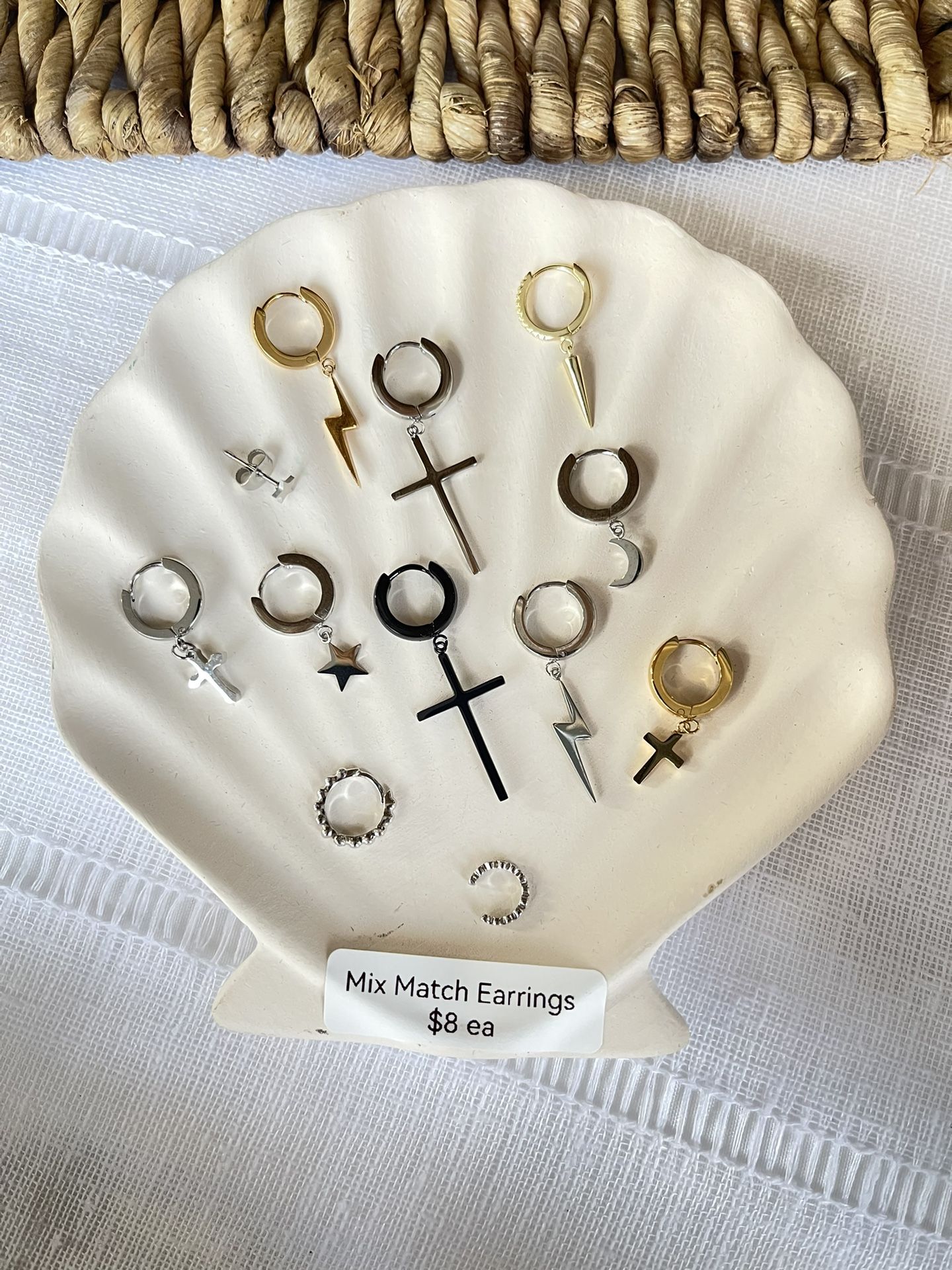 Stainless Steel 12 Different Earrings To Mix And Match