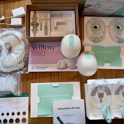 Willow 360 wearable breast pump w/bags & reusable milk containers
