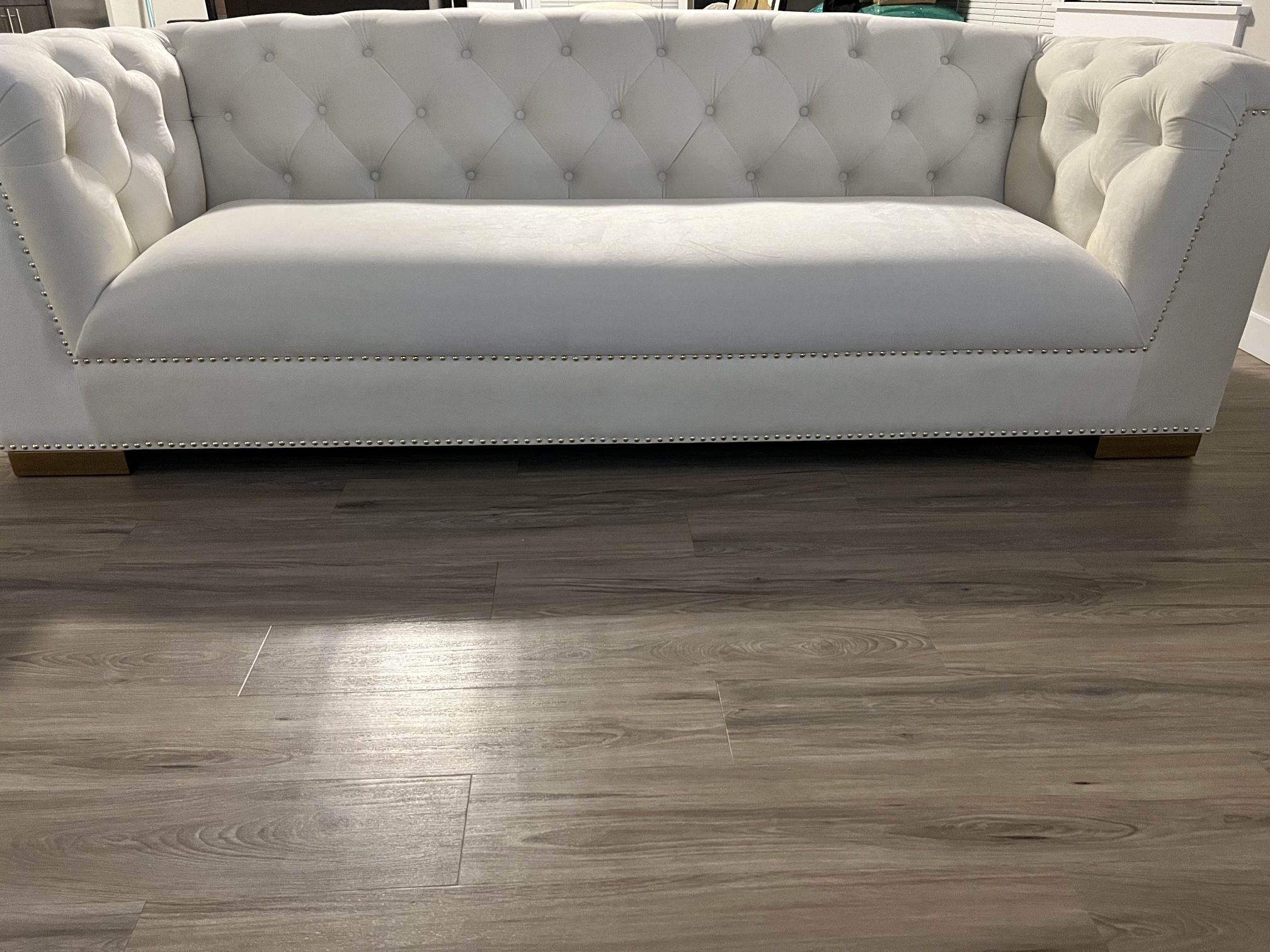 Farah Cream Velvet Sofa