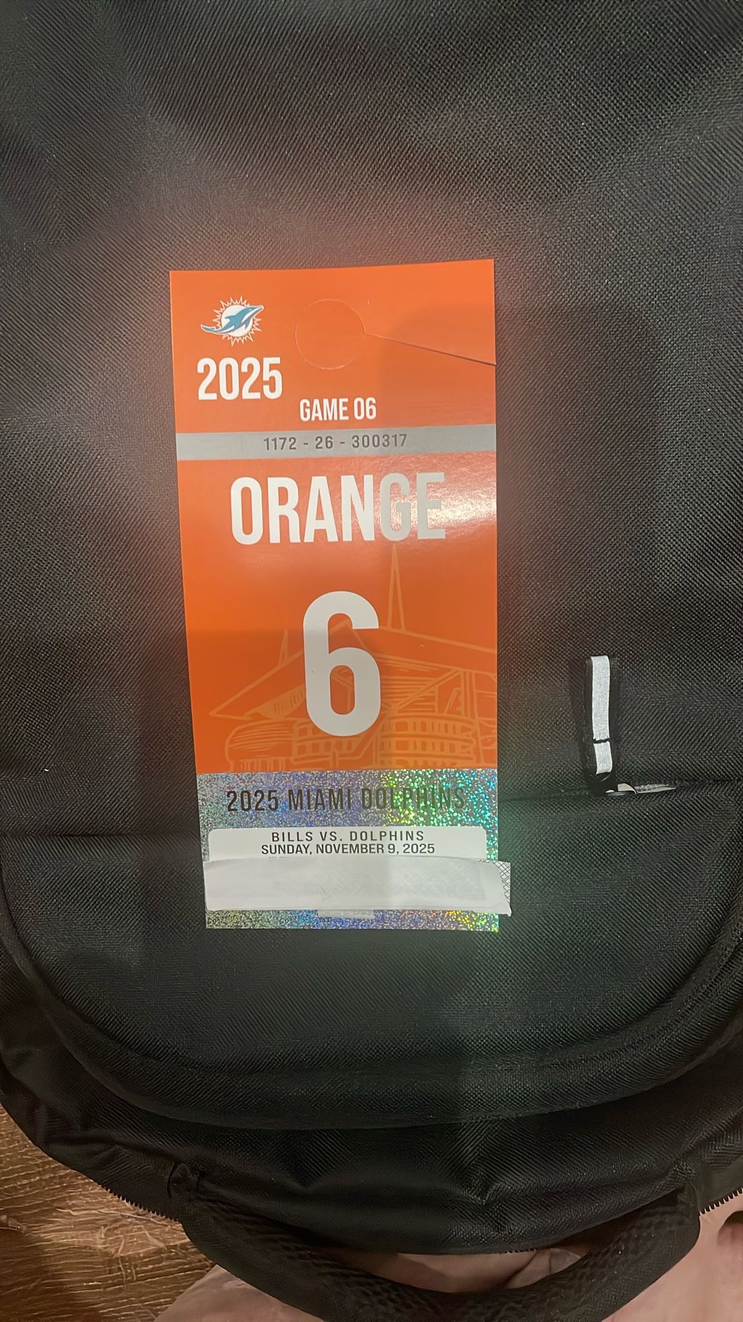 Miami Dolphins Versus Bills Parking Pass