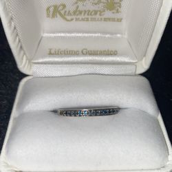 Blue Diamond Anniversary Ring