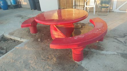 Cement table with cement seats or best offer