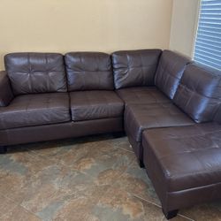 Brown Leather Couch