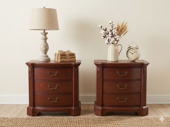 Pair of Broyhill Cherry Wood Nightstands with Drawers
