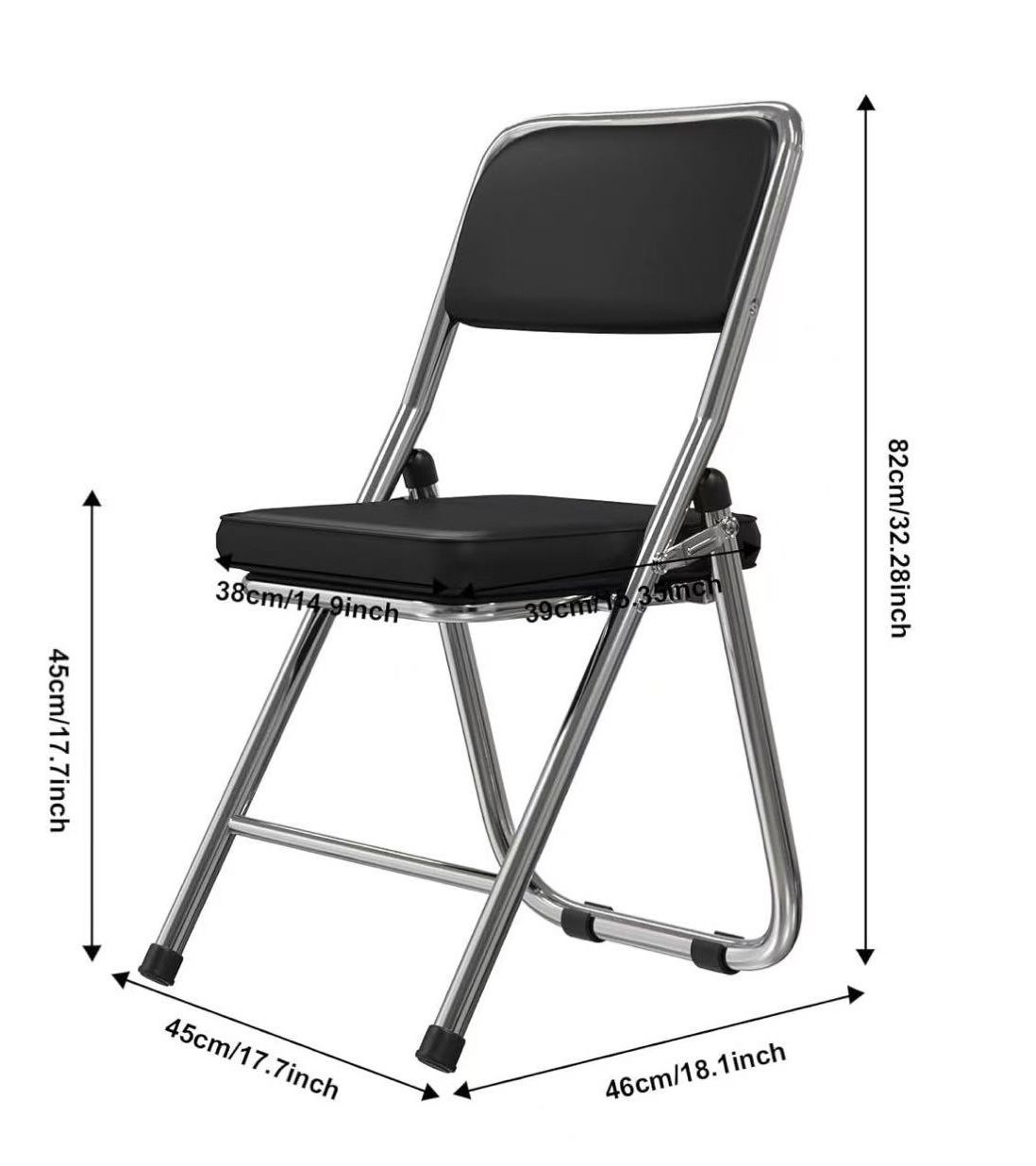 🥨2Pcs Folding Chairs with Ultra Thick Padded Seats, Foldable Chair Indoor, Comfortable Metal Chairs, Portable Stackable Commercial Seat
