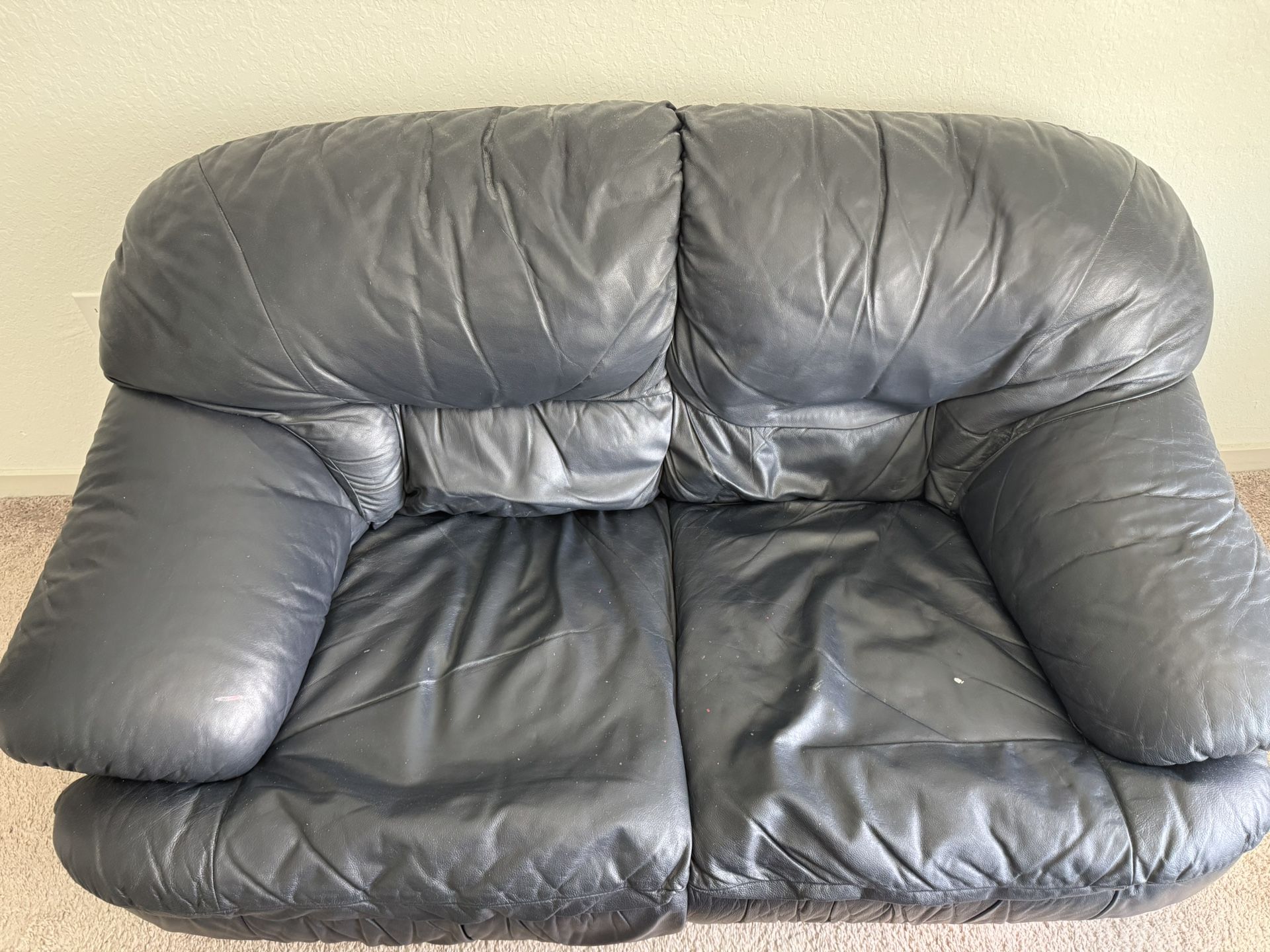 Leather Sofa Love Seat - 2 Piece Set