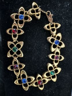 24KGP Gold Plated Colorful Rhinestone Bracelet