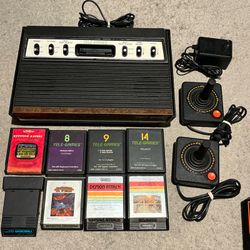 Atari 2600 Light Sixer Console Bundle w/ 8 Games 2 Controllers Tested