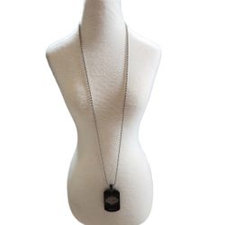 Harley Davidson Black Stainless Pendant Dog Tag Necklace