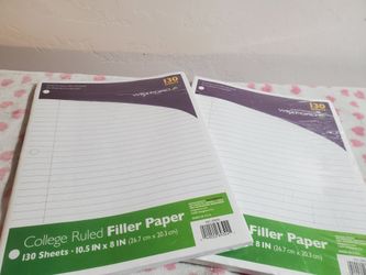 130 Sheets Wide Ruled Filler Paper