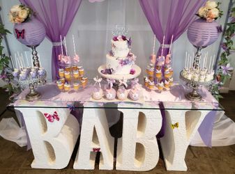 Foam letters. Great for baby shower