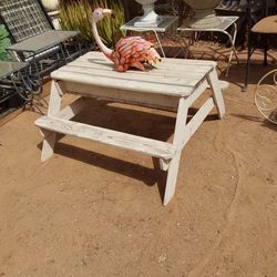 Child's Wood Picnic Table - $35