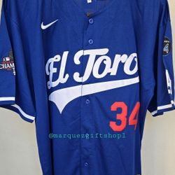 Men's EL TORO Valenzuela Dodgers Jersey (XL)