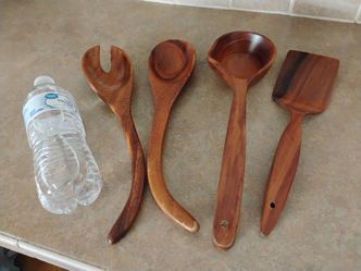 Large Wooden Cooking Spoons 
Handmade Wood Utensils 12" long