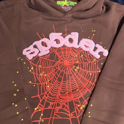spider hoodie brown