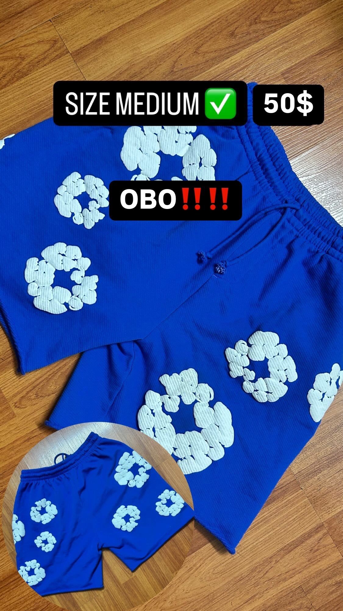 Blue Denim Tear Shorts